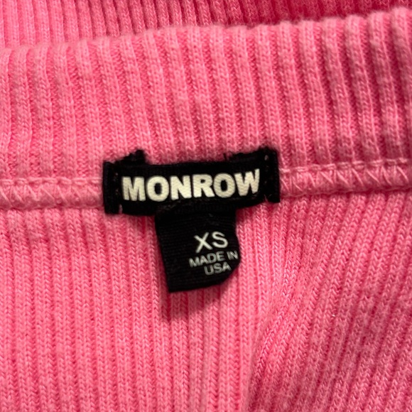 Monrow Scoop Neck Pink Ribbed Dress - Picture 6 of 8